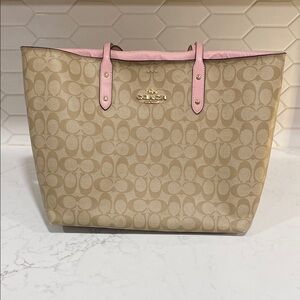 Coach Beige and Pink Women's Tote Bag